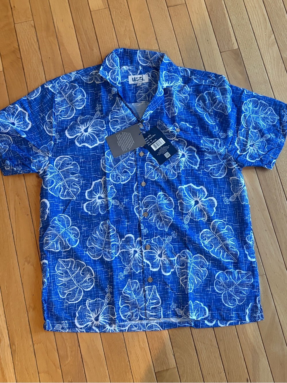 Uzzi Amphibious Gear Short Sleeve Button Down Shirt men's medium beach shirt